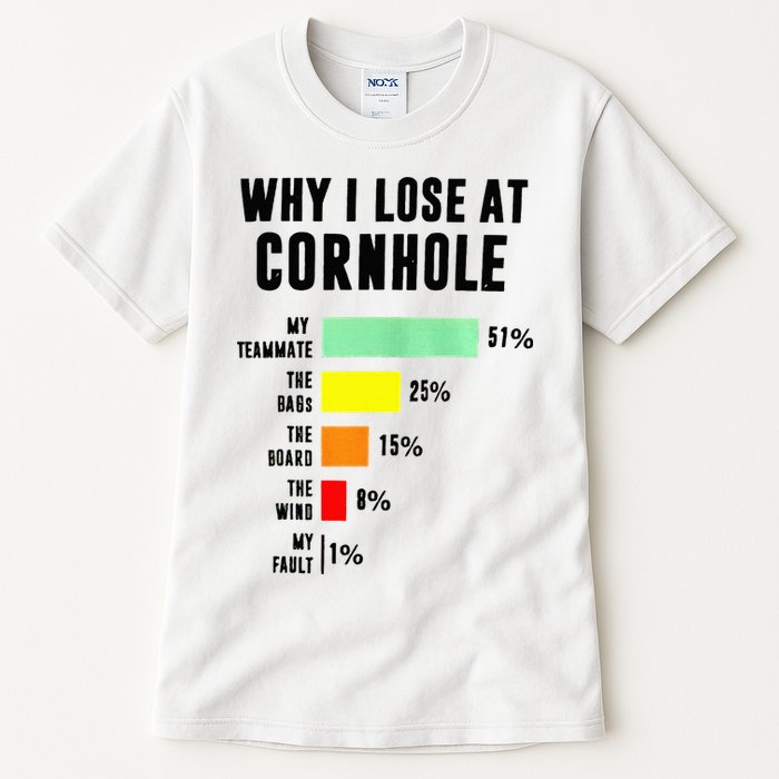 Why I Lose At Cornhole My Teammate 51 The Bags 25 Tall T-Shirt