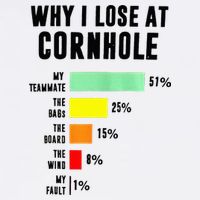 Why I Lose At Cornhole My Teammate 51 The Bags 25 Tall T-Shirt
