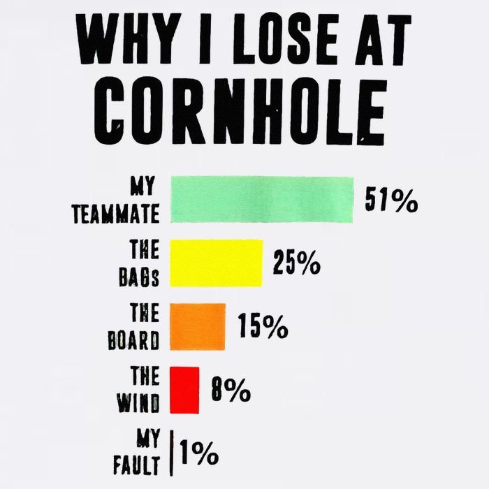 Why I Lose At Cornhole My Teammate 51 The Bags 25 Tall T-Shirt