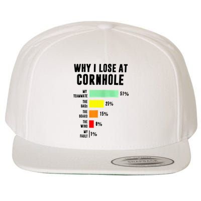 Why I Lose At Cornhole My Teammate 51 The Bags 25 Wool Snapback Cap