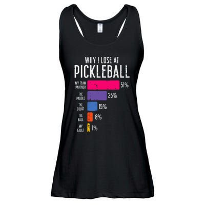 Why I Lose At Pickleball Funny Pickle Ball Ladies Essential Flowy Tank