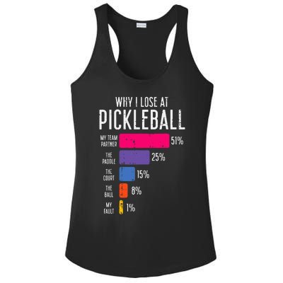 Why I Lose At Pickleball Funny Pickle Ball Ladies PosiCharge Competitor Racerback Tank