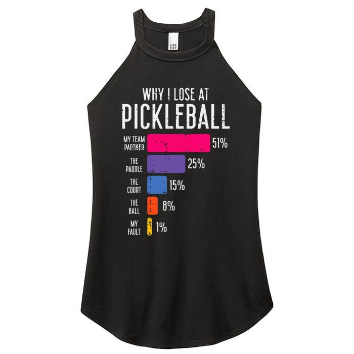 Why I Lose At Pickleball Funny Pickle Ball Women's Perfect Tri Rocker Tank