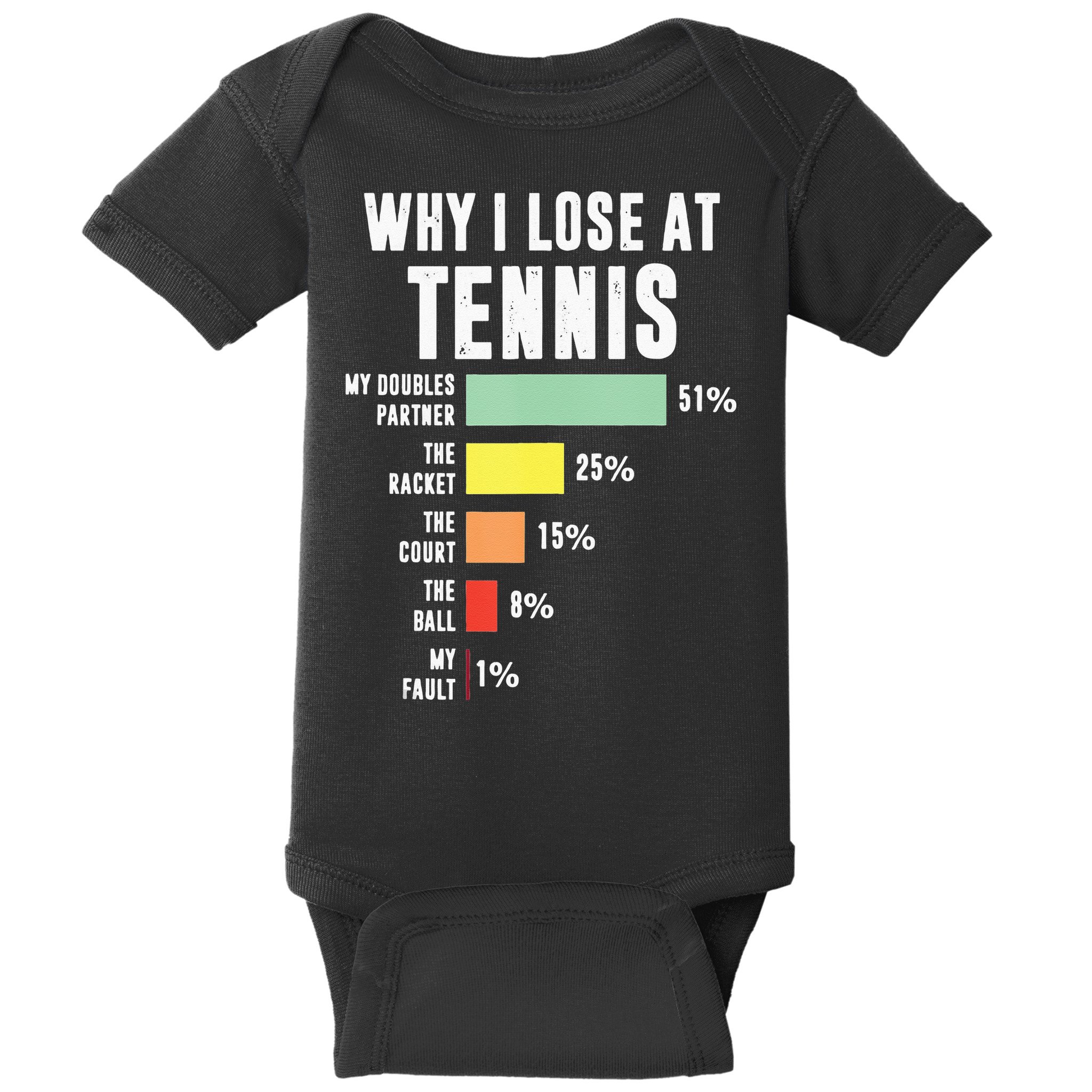 Why I Lose At Tennis Funny Tennis Player Baby Bodysuit