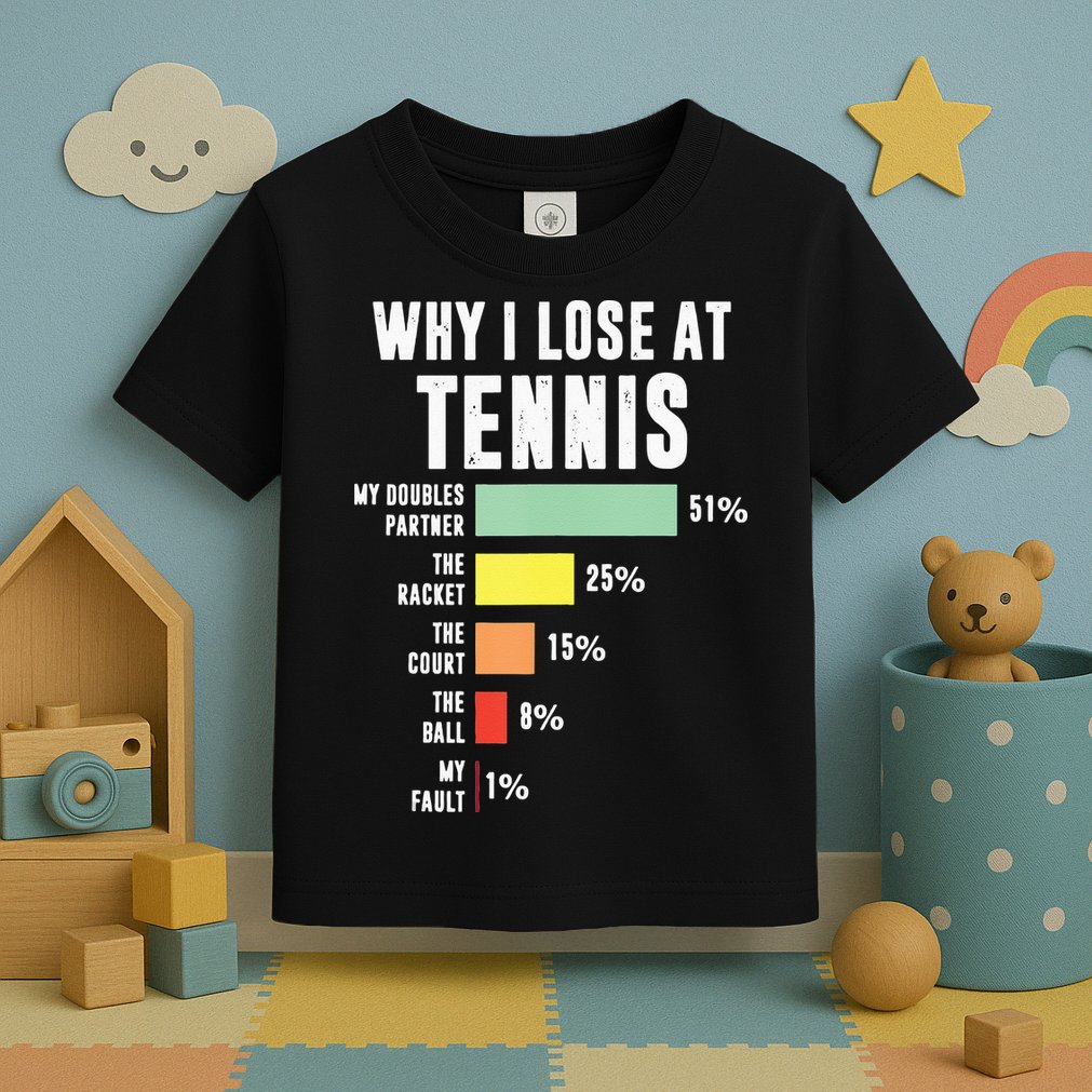Why I Lose At Tennis Funny Tennis Player Toddler T-Shirt