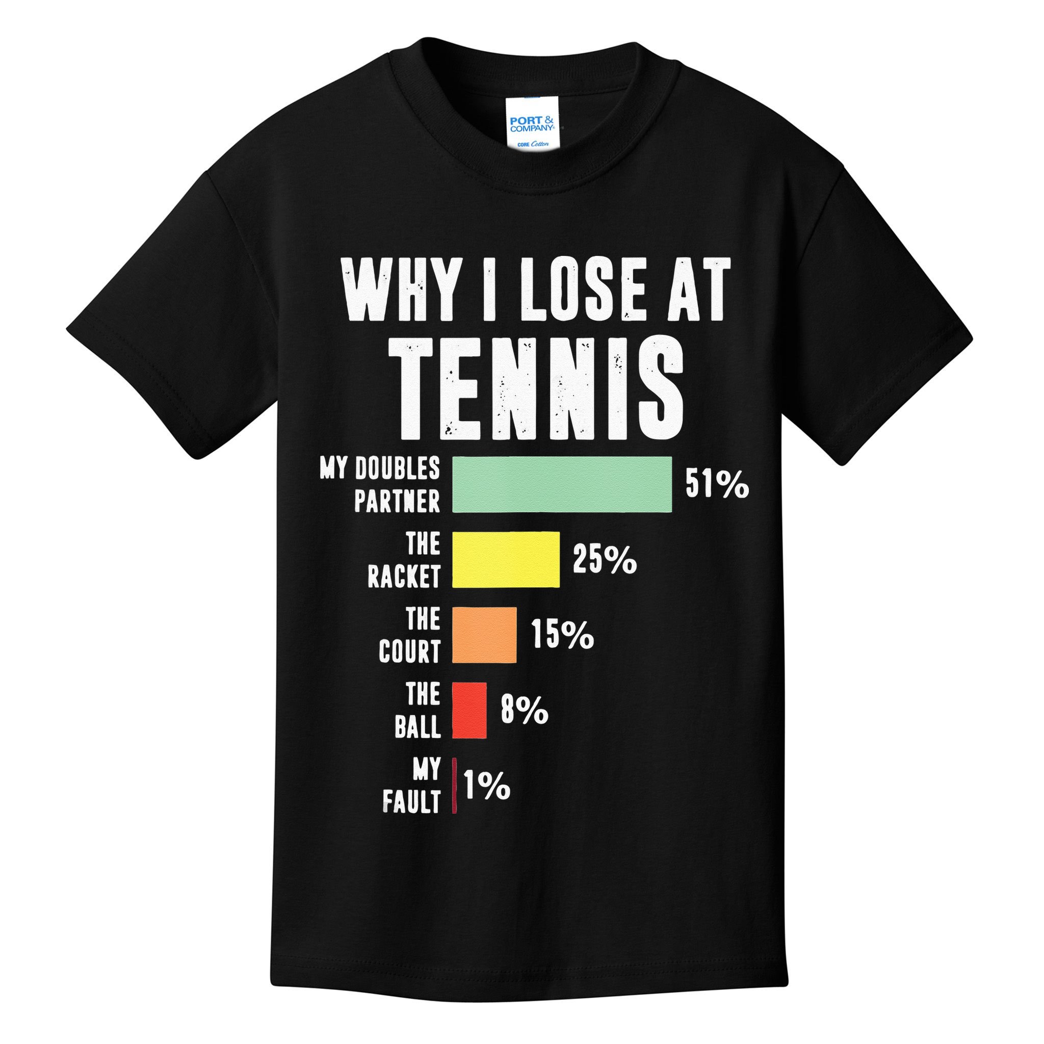 Why I Lose At Tennis Funny Tennis Player Kids T-Shirt