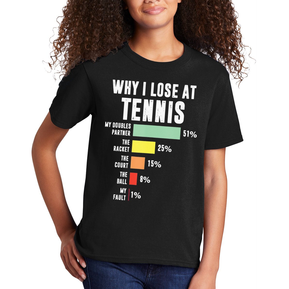 Why I Lose At Tennis Funny Tennis Player Kids T-Shirt