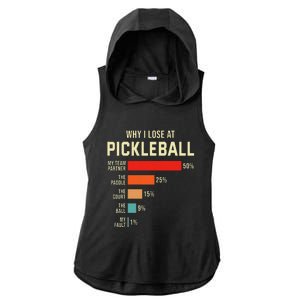 Why I Lose At Pickleball Player Funny Pickleballers Ladies PosiCharge Tri-Blend Wicking Draft Hoodie Tank