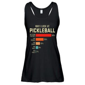 Why I Lose At Pickleball Player Funny Pickleballers Ladies Essential Flowy Tank