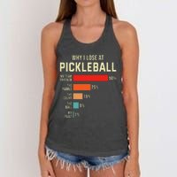 Why I Lose At Pickleball Player Funny Pickleballers Women's Knotted Racerback Tank