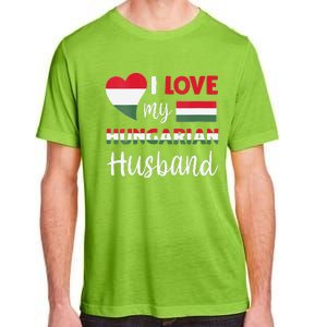 Womens I Love My Hungarian Husband Hungarian Flag Valentines Day Adult ChromaSoft Performance T-Shirt