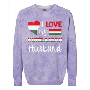 Womens I Love My Hungarian Husband Hungarian Flag Valentines Day Colorblast Crewneck Sweatshirt