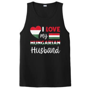 Womens I Love My Hungarian Husband Hungarian Flag Valentines Day PosiCharge Competitor Tank