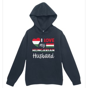 Womens I Love My Hungarian Husband Hungarian Flag Valentines Day Urban Pullover Hoodie