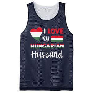 Womens I Love My Hungarian Husband Hungarian Flag Valentines Day Mesh Reversible Basketball Jersey Tank