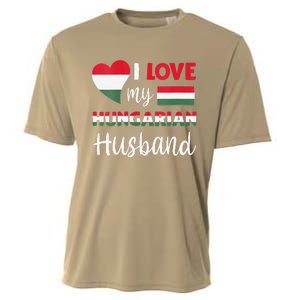 Womens I Love My Hungarian Husband Hungarian Flag Valentines Day Cooling Performance Crew T-Shirt