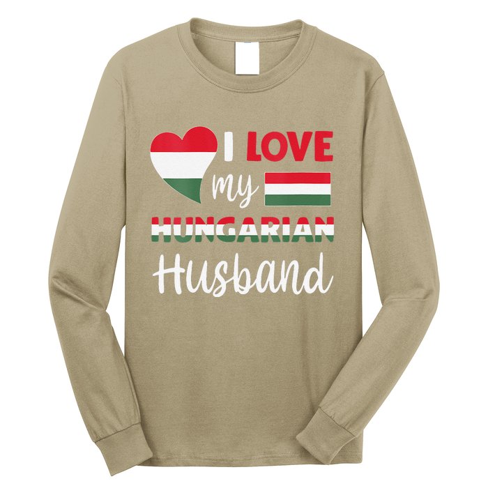 Womens I Love My Hungarian Husband Hungarian Flag Valentines Day Long Sleeve Shirt