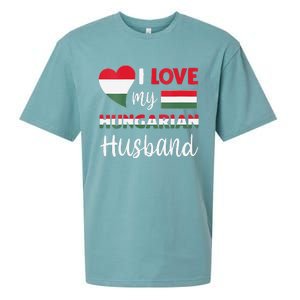 Womens I Love My Hungarian Husband Hungarian Flag Valentines Day Sueded Cloud Jersey T-Shirt