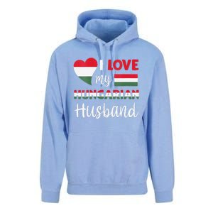 Womens I Love My Hungarian Husband Hungarian Flag Valentines Day Unisex Surf Hoodie