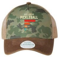 Why I Lose At Pickleball Player Funny Pickleballers Legacy Tie Dye Trucker Hat