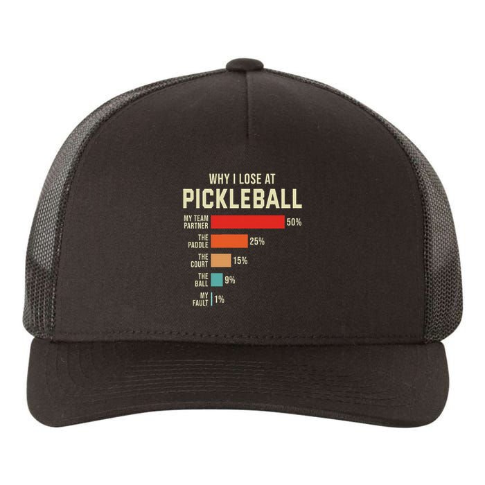 Why I Lose At Pickleball Player Funny Pickleballers Yupoong Adult 5-Panel Trucker Hat
