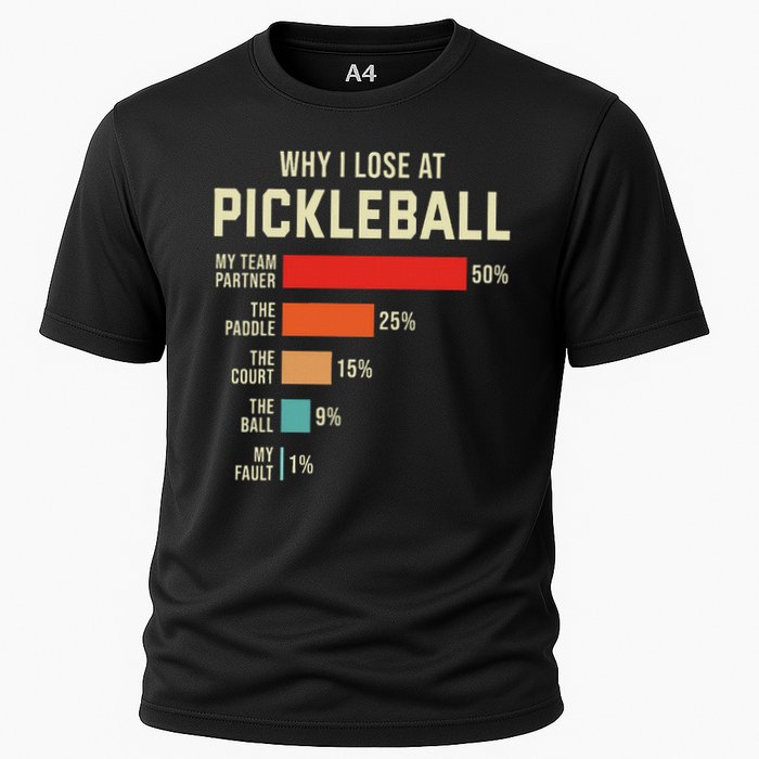 Why I Lose At Pickleball Player Funny Pickleballers Performance Shirt