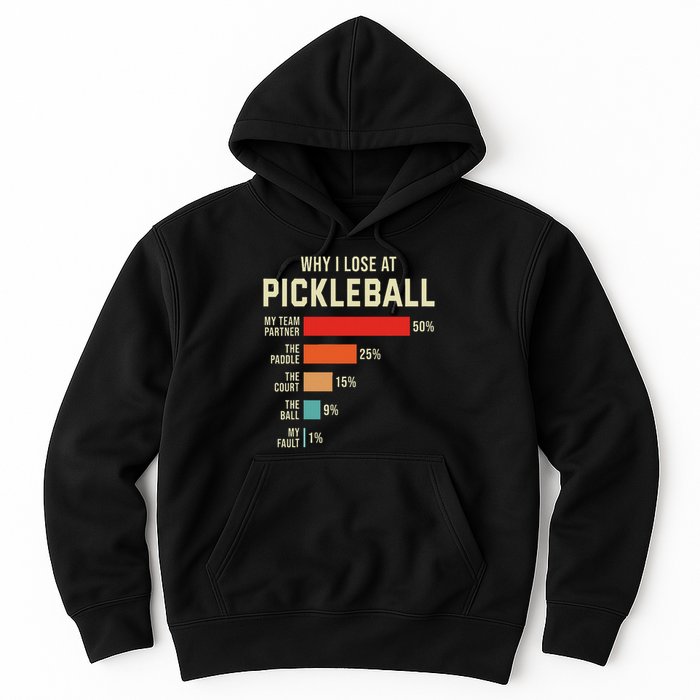 Why I Lose At Pickleball Player Funny Pickleballers Hoodie