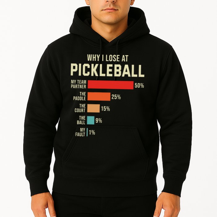 Why I Lose At Pickleball Player Funny Pickleballers Hoodie