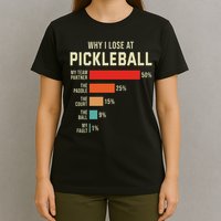 Why I Lose At Pickleball Player Funny Pickleballers T-Shirt