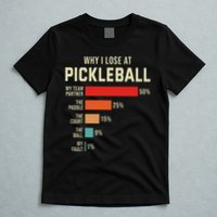 Why I Lose At Pickleball Player Funny Pickleballers T-Shirt