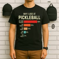 Why I Lose At Pickleball Player Funny Pickleballers T-Shirt