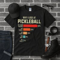 Why I Lose At Pickleball Player Funny Pickleballers Tall T-Shirt