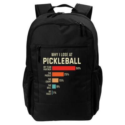 Why I Lose At Pickleball Player Funny Pickleballers Backpack