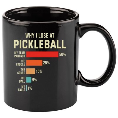 Why I Lose At Pickleball Player Funny Pickleballers 11oz C Handle Ceramic Mug