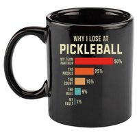 Why I Lose At Pickleball Player Funny Pickleballers 11oz C Handle Ceramic Mug