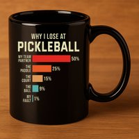 Why I Lose At Pickleball Player Funny Pickleballers 11oz C Handle Ceramic Mug