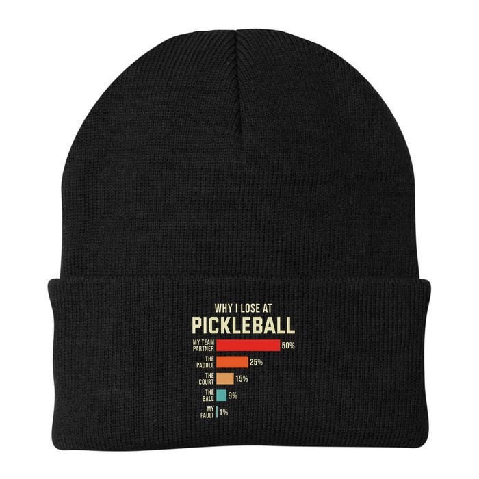 Why I Lose At Pickleball Player Funny Pickleballers Beanie