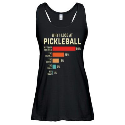 Why I Lose At Pickleball Player Funny Pickleballers Ladies Essential Flowy Tank