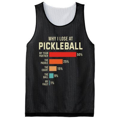 Why I Lose At Pickleball Player Funny Pickleballers Mesh Reversible Basketball Jersey Tank