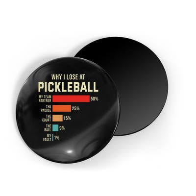 Why I Lose At Pickleball Player Funny Pickleballers Magnet