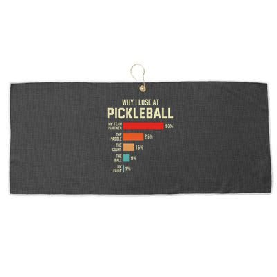 Why I Lose At Pickleball Player Funny Pickleballers Large Microfiber Waffle Golf Towel