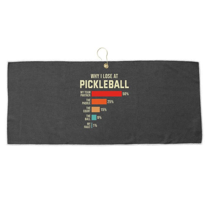 Why I Lose At Pickleball Player Funny Pickleballers Large Microfiber Waffle Golf Towel