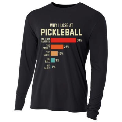Why I Lose At Pickleball Player Funny Pickleballers Cooling Performance Long Sleeve Crew