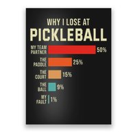 Why I Lose At Pickleball Player Funny Pickleballers Poster