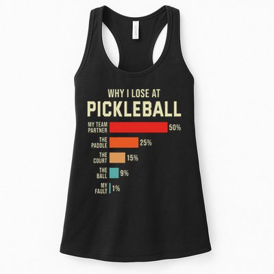 Why I Lose At Pickleball Player Funny Pickleballers Womens Tank Top