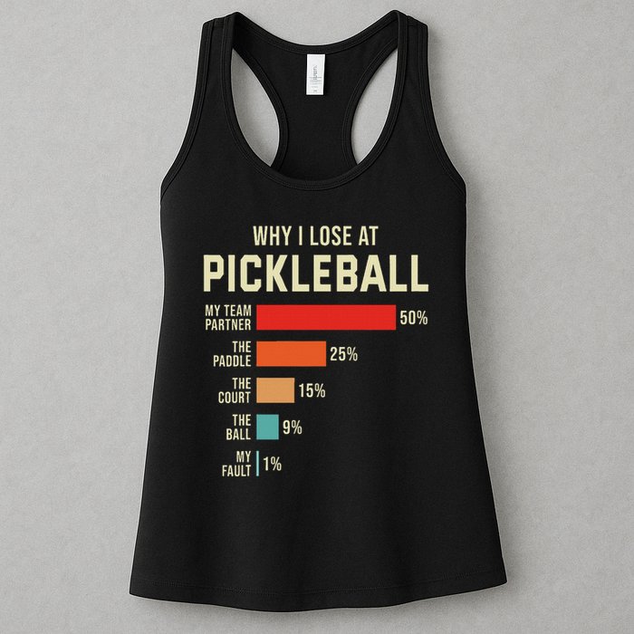 Why I Lose At Pickleball Player Funny Pickleballers Womens Tank Top