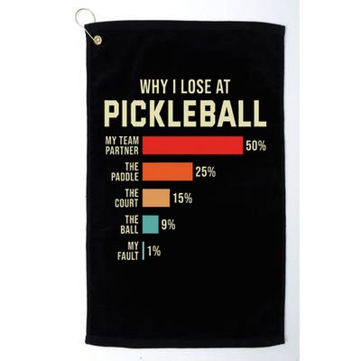 Why I Lose At Pickleball Player Funny Pickleballers Golf Towel