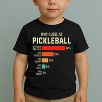 Why I Lose At Pickleball Player Funny Pickleballers Toddler T-Shirt