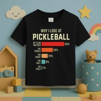 Why I Lose At Pickleball Player Funny Pickleballers Toddler T-Shirt