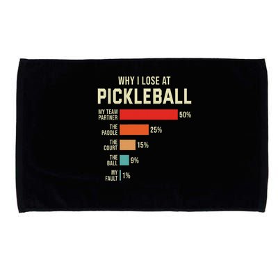 Why I Lose At Pickleball Player Funny Pickleballers Microfiber Hand Towel